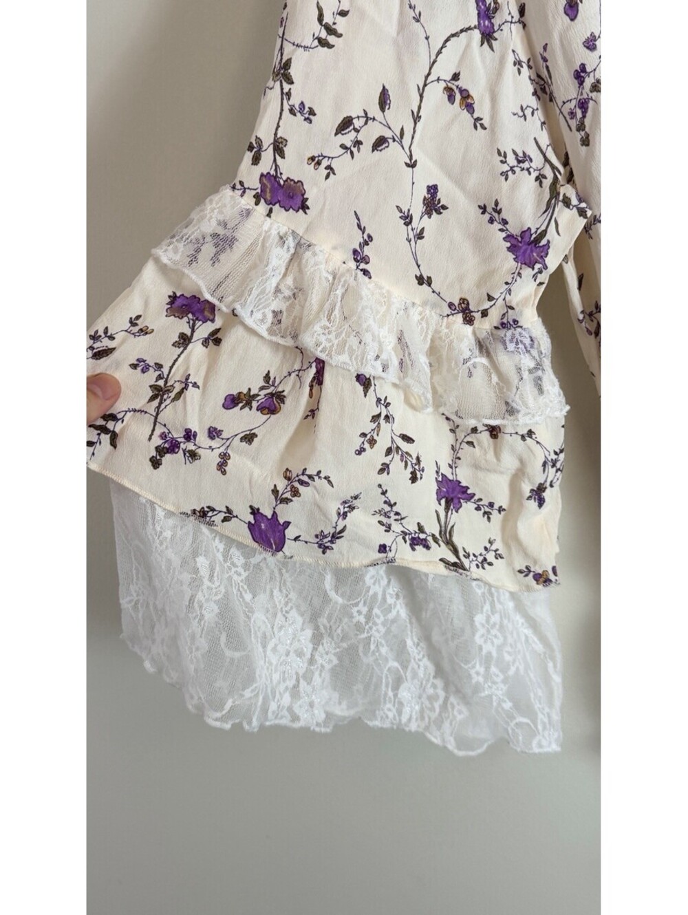 Marrika Nakk Floral Lace Dress Tiered  Boho Wedding Mariposa Dress 0/S - Picture 3 of 9